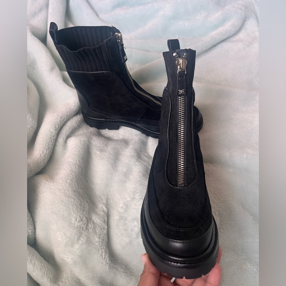 Sam Edelman Black Combat Boots with Chunky Sole - Picture 3 of 6